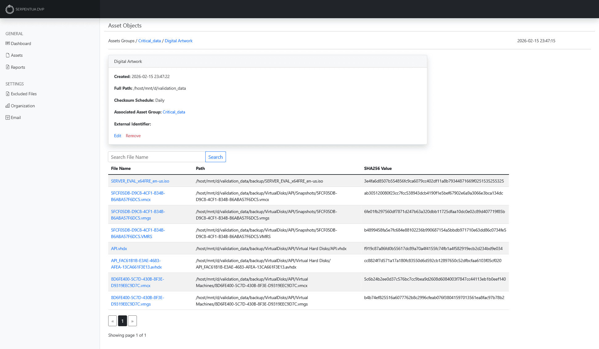 DVP File Data-sets